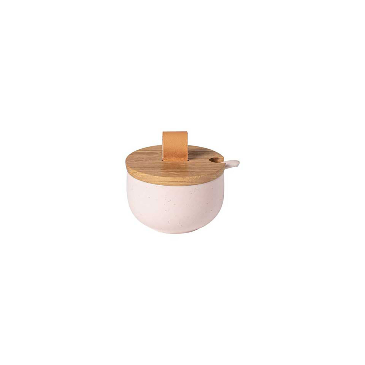 Casafina Pacifica Sugar Bowl with Wood Lid Marshmallow XOXS02-MRS