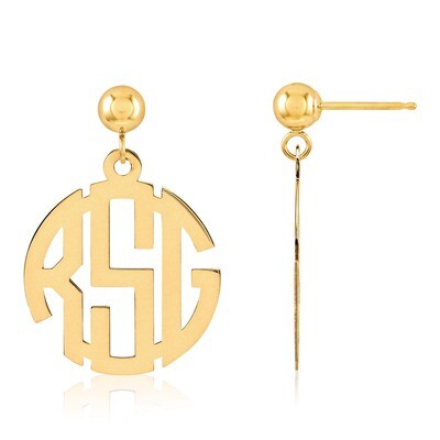 Monogram Earring 14k Yellow Gold XNE21Y, MPN: XNE21Y, 886774271286