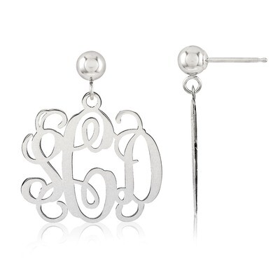 Monogram Earring 14k White Gold XNE19W, MPN: XNE19W, 886774271194