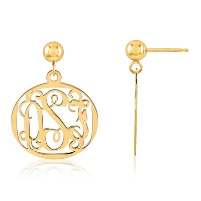 Monogram Earring 14k Yellow Gold XNE20Y, MPN: XNE20Y, 886774271248