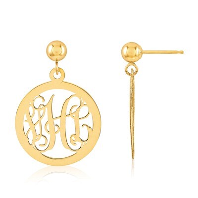 Monogram Earring 14k Yellow Gold XNE16Y, MPN: XNE16Y, 886774271088