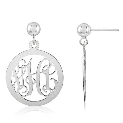 Monogram Earring 14k White Gold XNE16W, MPN: XNE16W, 886774271071