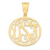 Monogram Circle Pendant 14k Yellow Gold Laser High Polish XNA527Y, MPN: XNA527Y,