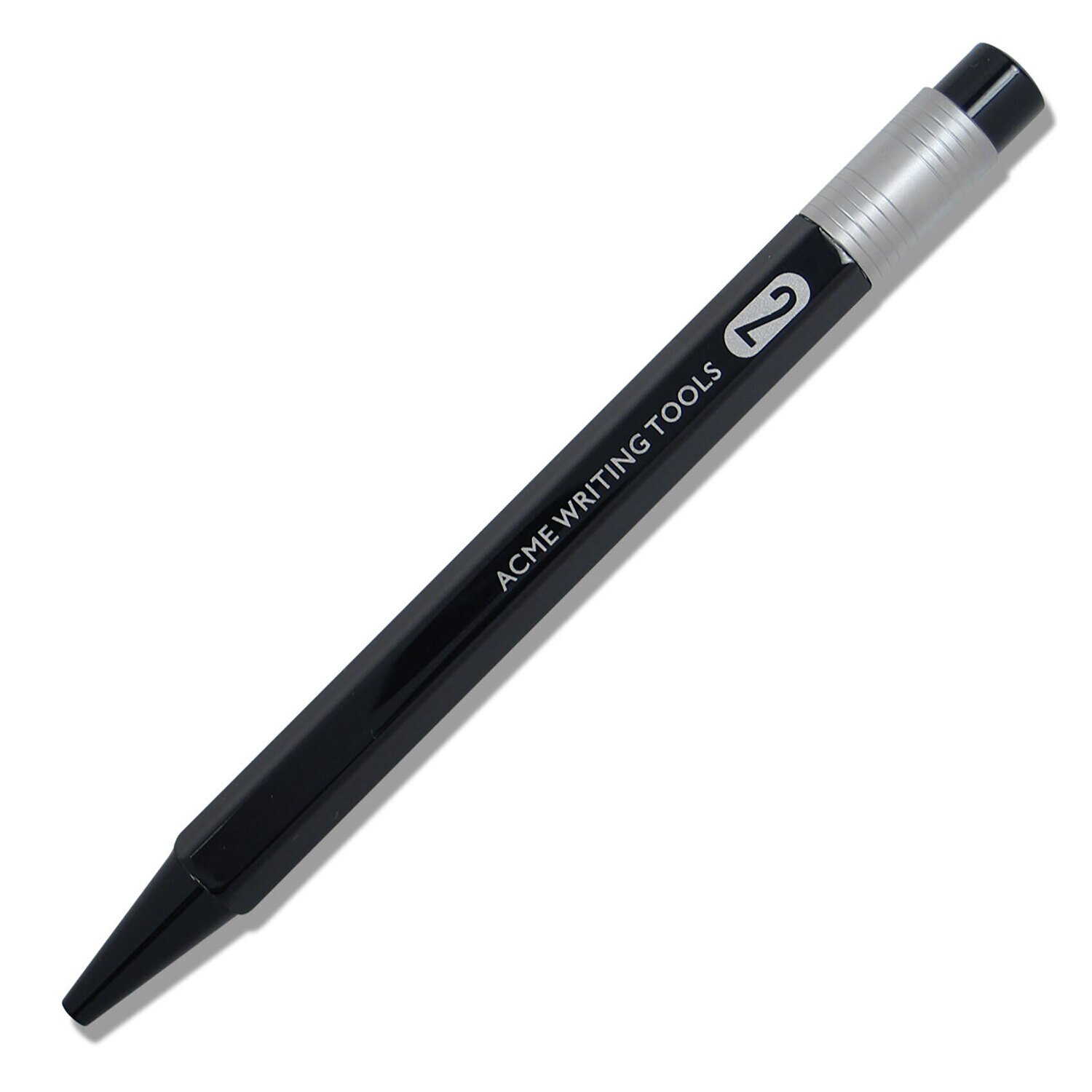 Acme #2 (Number Two) All Black Color Test Retractable Roller Ball Pen PACME2BKRR2