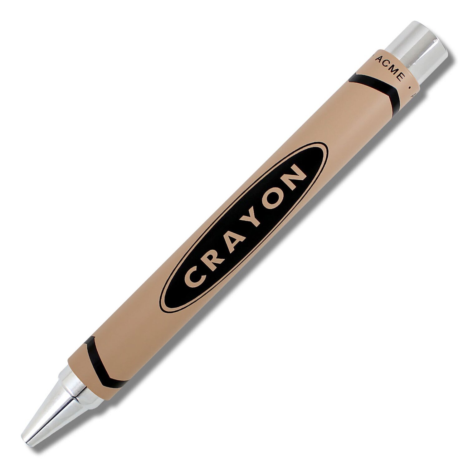 Acme Crayon Chrome Chocolate Brown Retractable Roller Ball Pen PACME3CBLP, MPN: PACME3CBLP