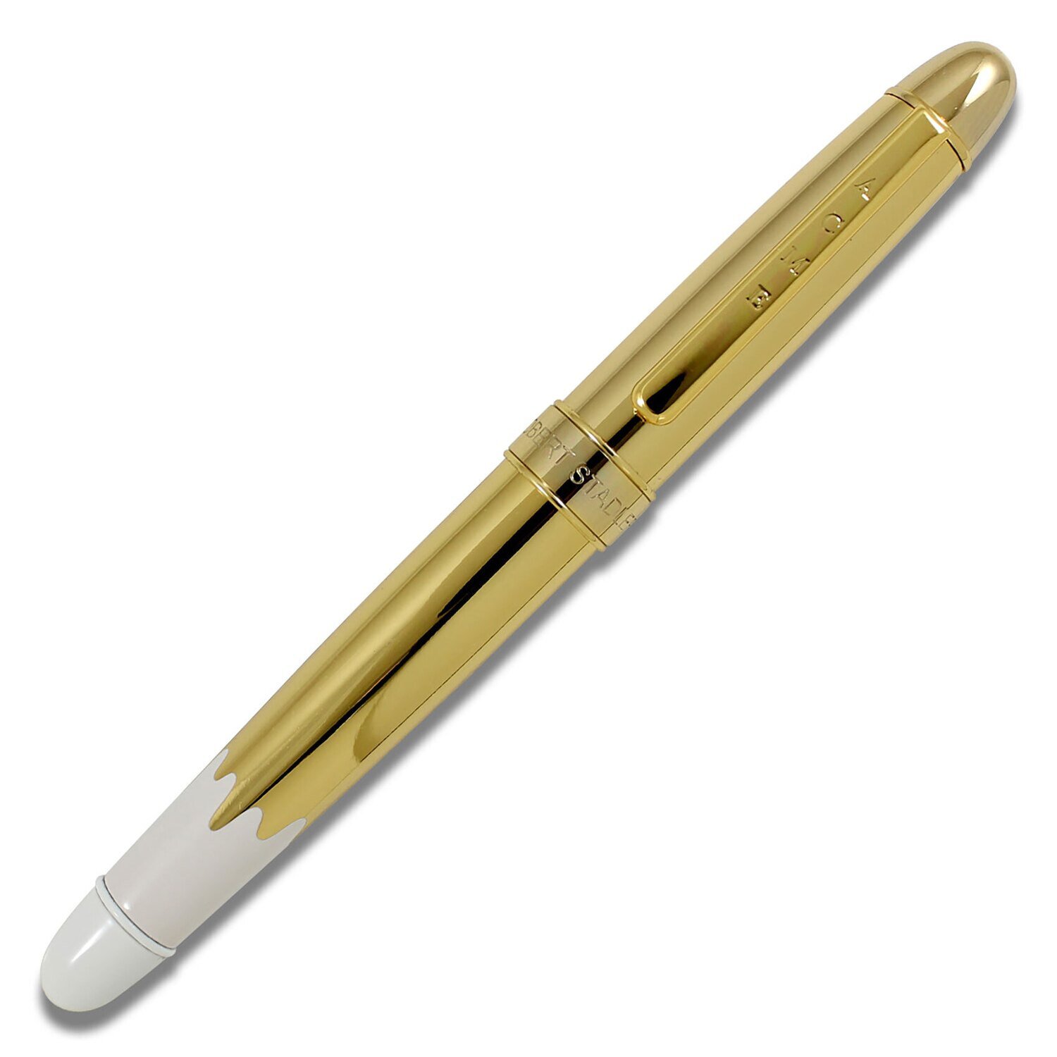 Acme Gold Dipped White Hybrid Roller Ball Pen P5RS01R, MPN: P5RS01R