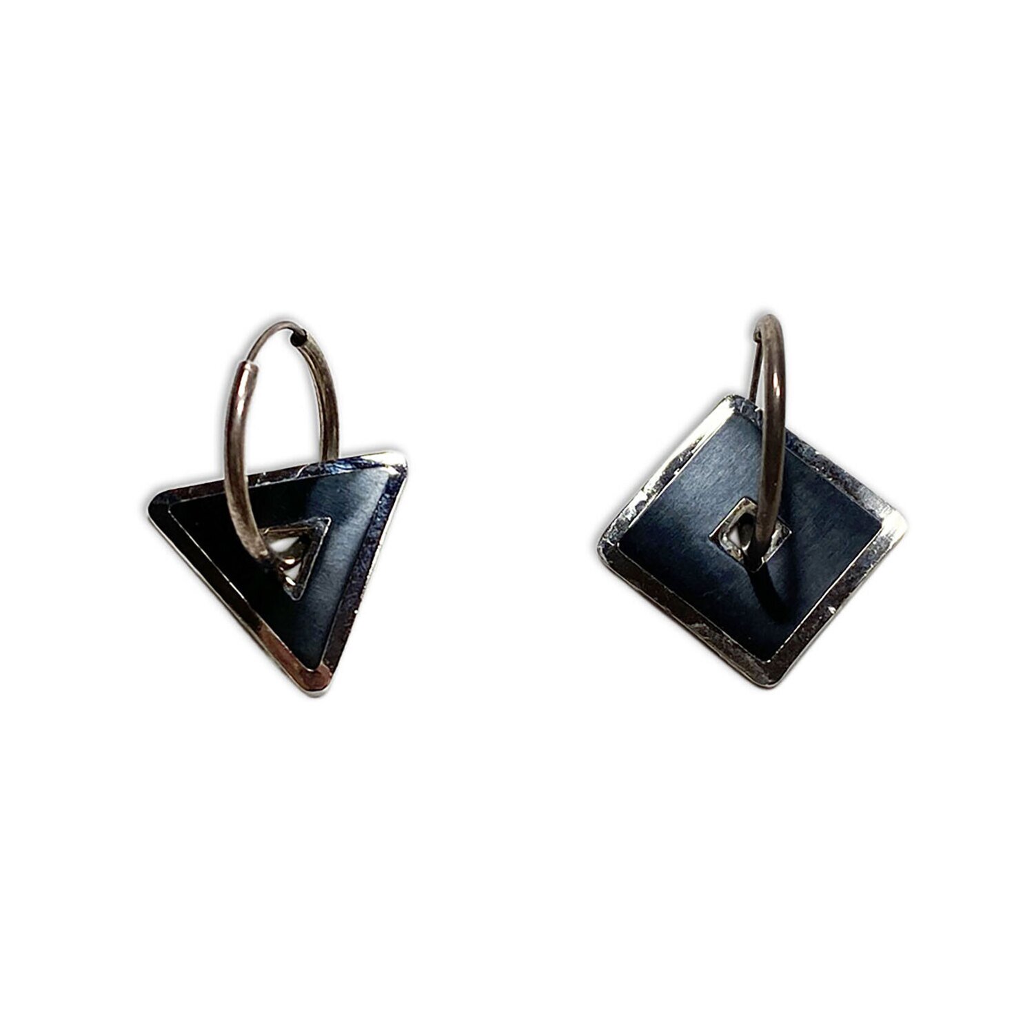 Acme Black Square &amp; Black Triangle Earrings JAO88E, MPN: JAO88E