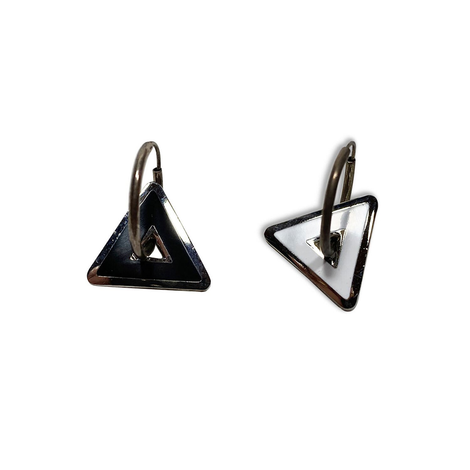 Acme Black &amp; White Triangle Earrings JAO94E, MPN: JAO94E