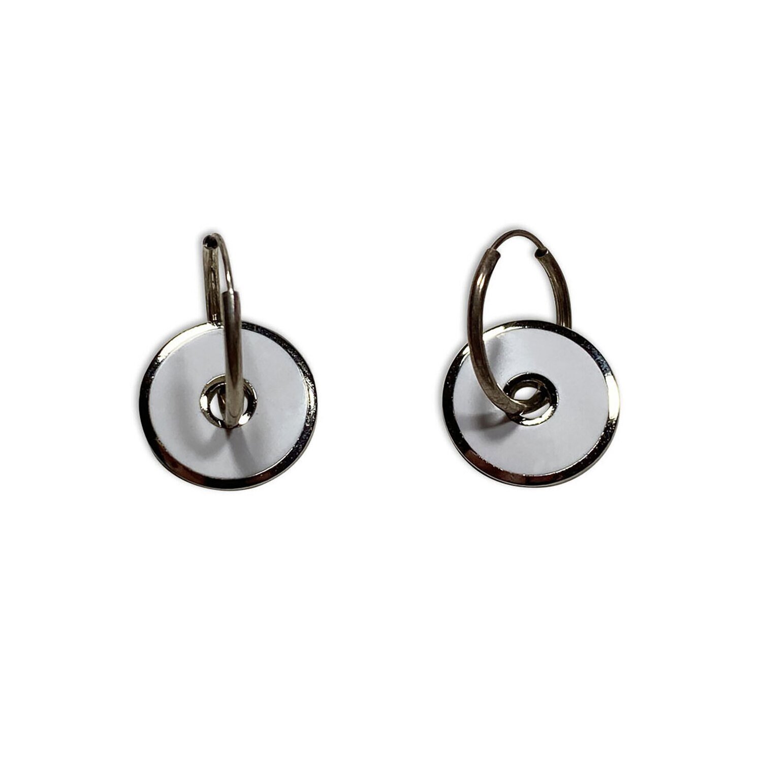 Acme White Circle Earrings JAO89E