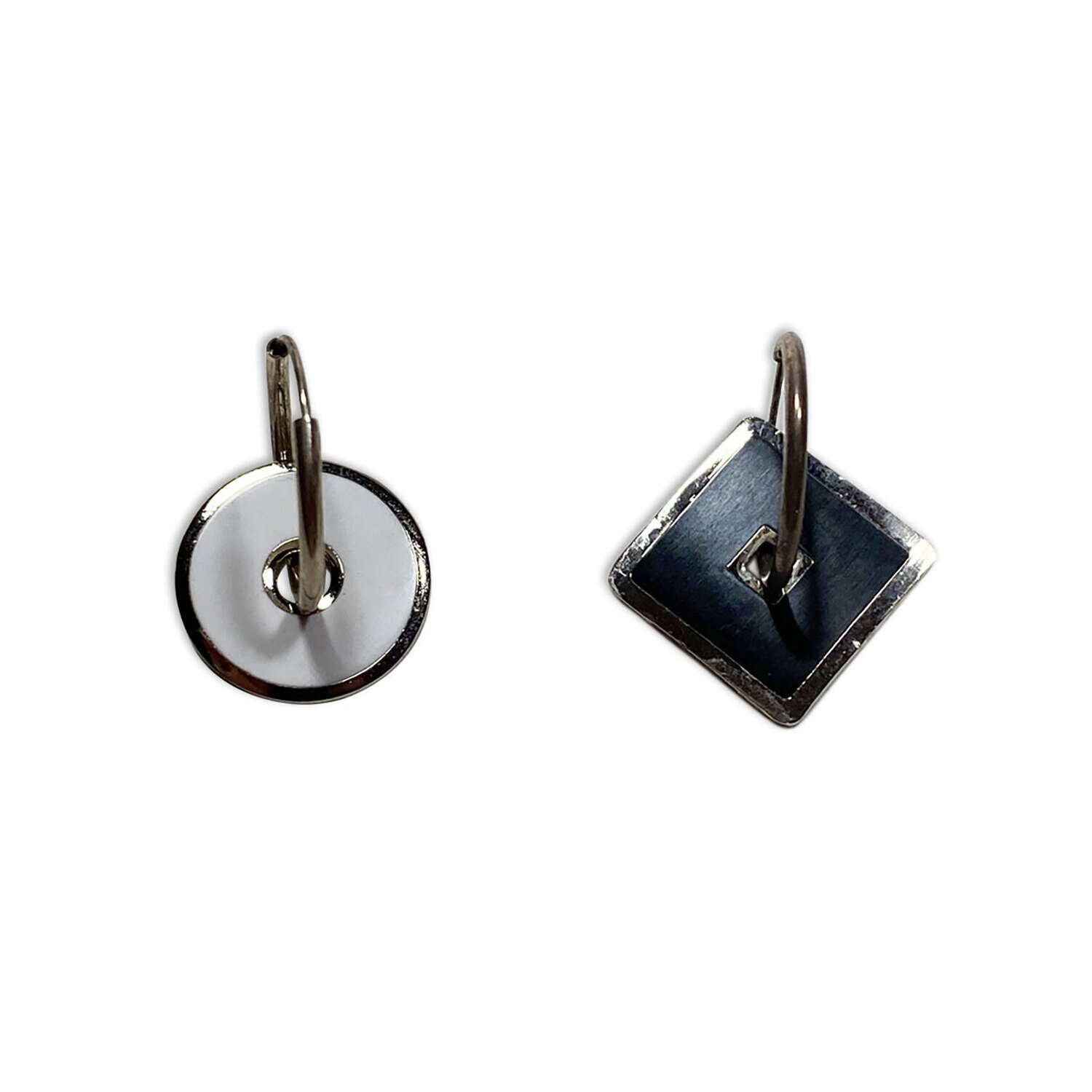 Acme Black Square White Circle Earrings JAO92E