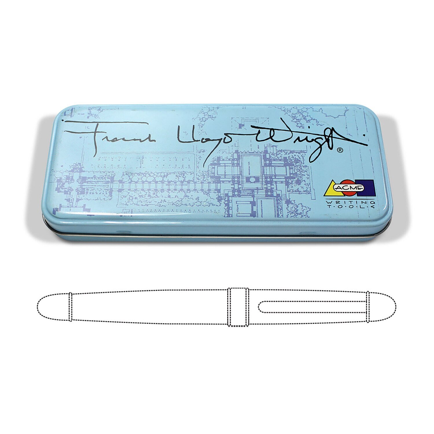 Acme Original Frank Lloyd Wright Bullet Pen Tin PTIN03BO