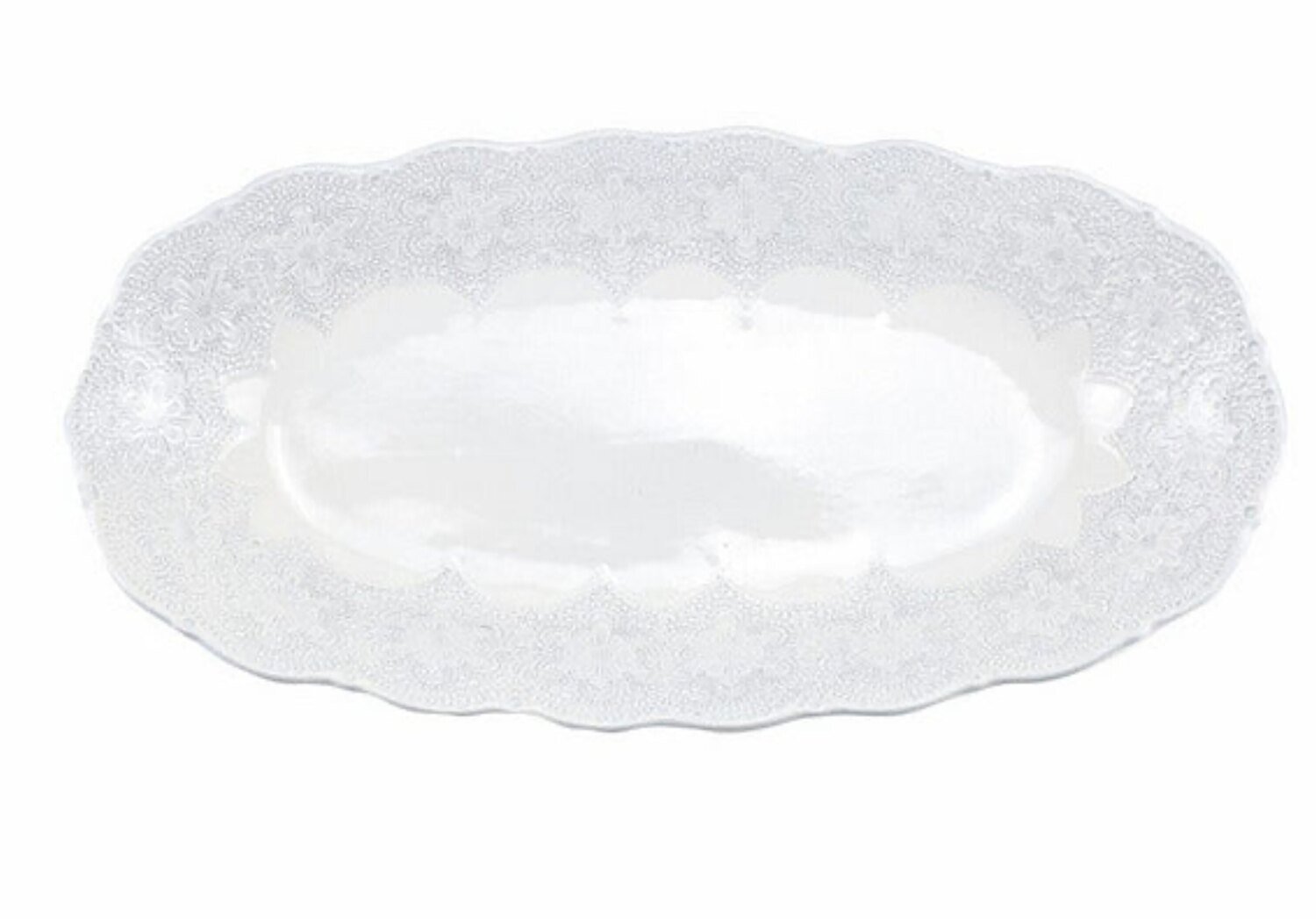 Arte Italica Merletto White Large Oval Bowl MER9544W