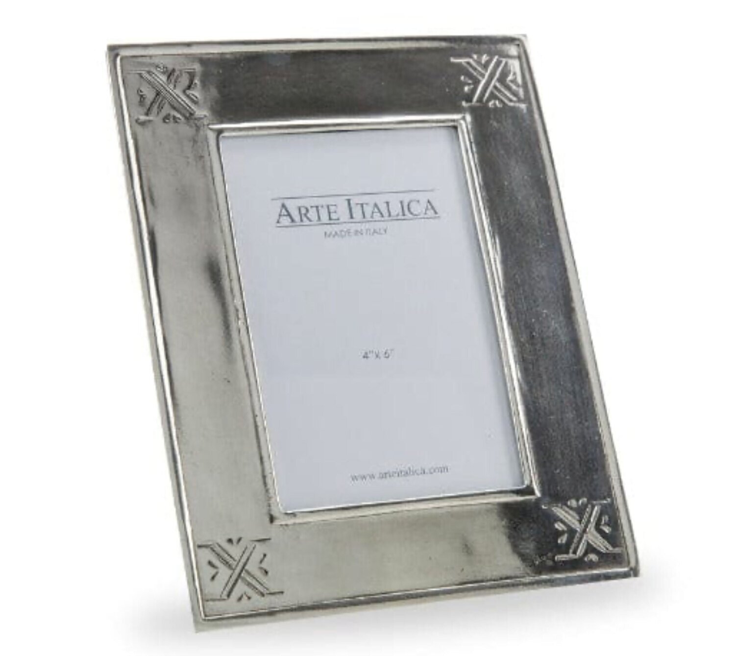 Arte Italica Tuscan Pewter Stamped 4 x 6 Inch Picture Frame TUS6766