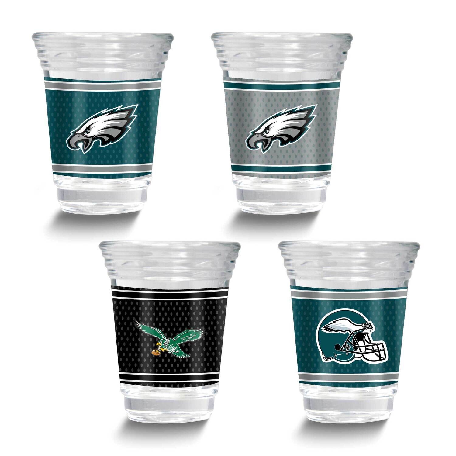NFL Philadelphia Eagles 4-piece Shot Glass Set GM26125-EAG, MPN: GM26125-EAG, 737538033346