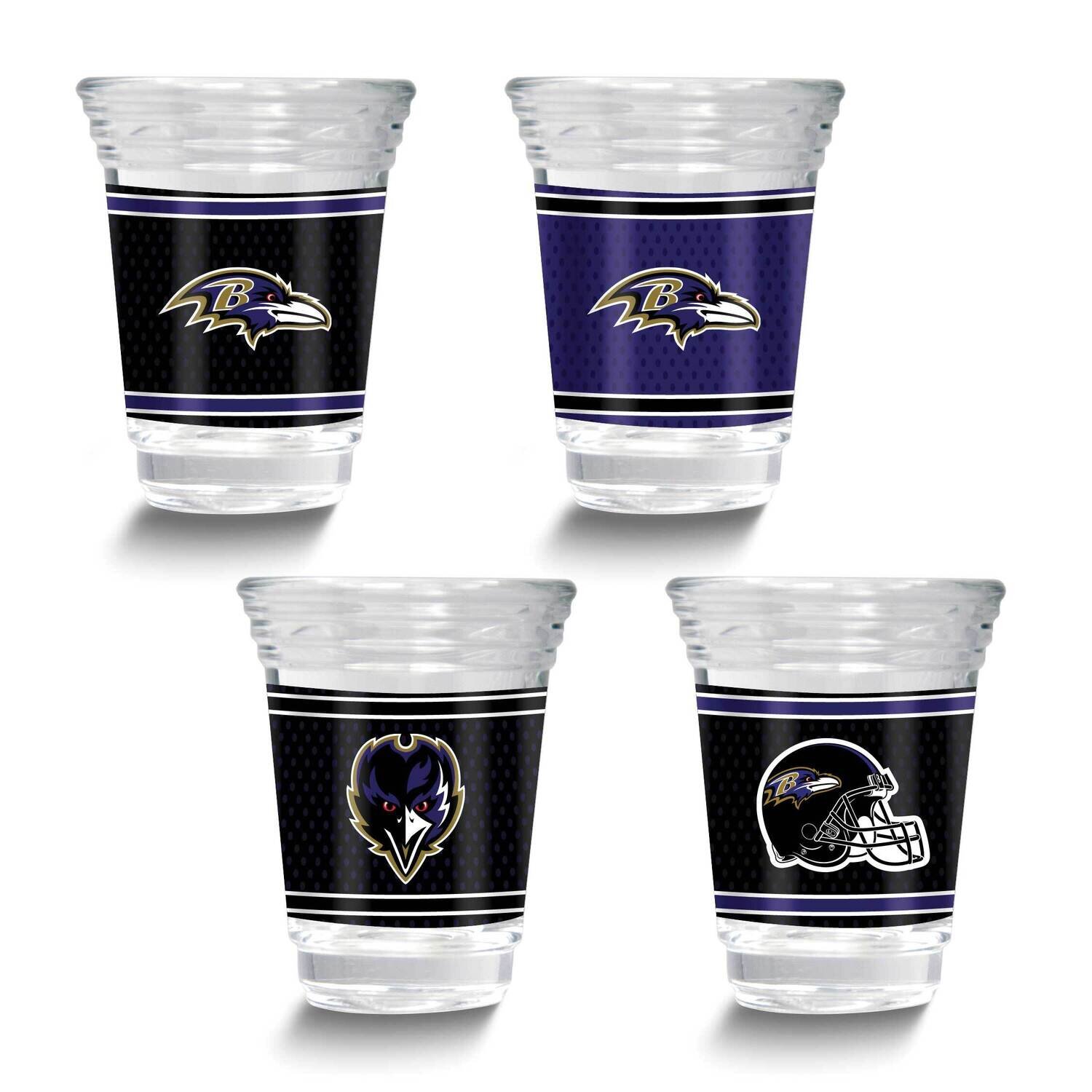 NFL Baltimore Ravens 4-piece Shot Glass Set GM26125-RAV, MPN: GM26125-RAV, 737538033537