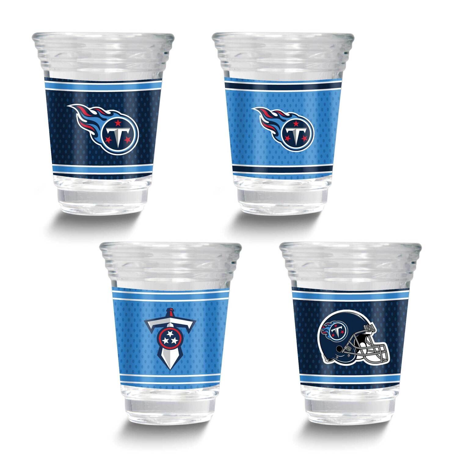 NFL Tennessee Titans 4-piece Shot Glass Set GM26125-TIT, MPN: GM26125-TIT, 737538033506