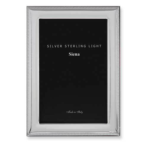 Bilaminate Sterling Silver Roped Border 5 x 7 Inch Photo Picture Frame GM7054