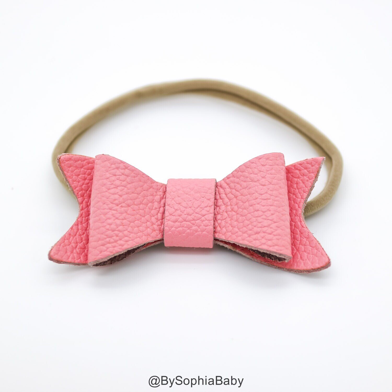 Baby Headband Light Pink Leather Bow Baby Leather Bow Headband Leather Bow Baby Leather Hair Bow 12…