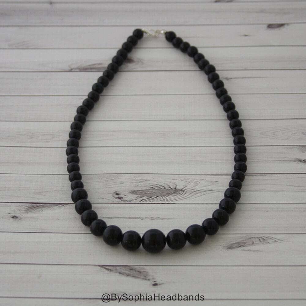 Black Baby Necklace Black Girls Necklace BlackNecklace Baby Bead Necklace Kids Necklace Toddler Nec…