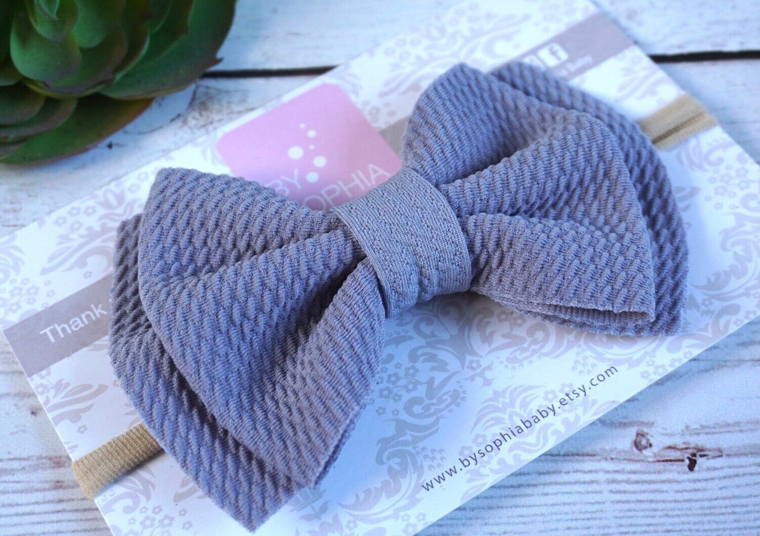 Gray Bow baby headband Set fall Baby Nylon Headband Small Bows Baby Bows Newborn headbands Nylon He…