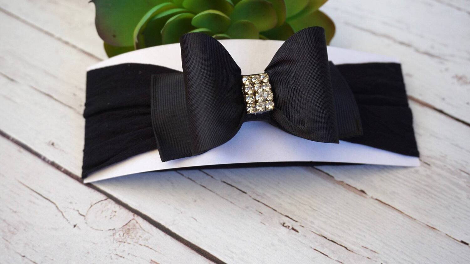 Baby headband Black Baby Headband Black Bow Headband Newborn Headband Photography Prop Black Baby H…
