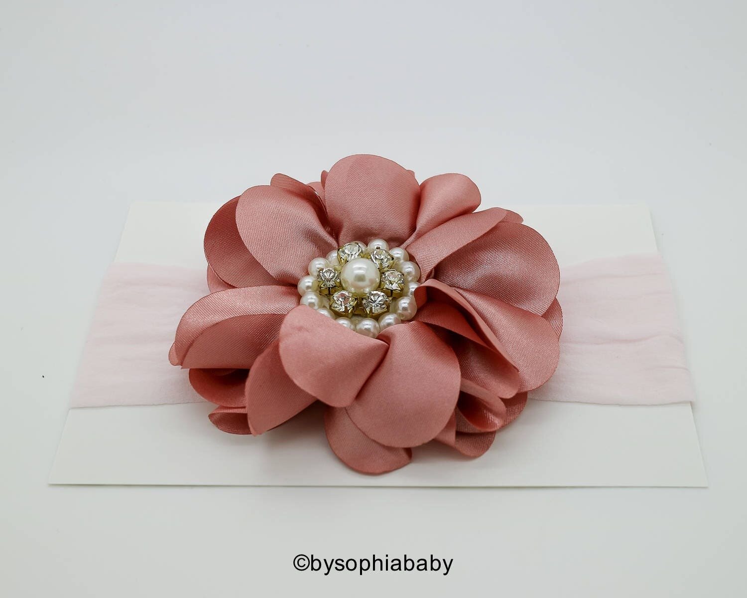 Baby Headband Headwrap Pale Pink Flower Headband Baby Bows Pale Pink Baby Headband Big Flower Headb…