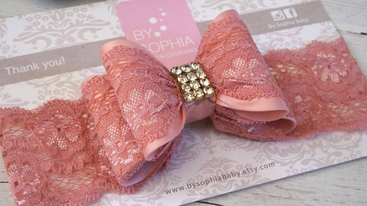Baby Headband Pale Pink Big Bow Headband Pale Pink Baby Headband Newborn Headband Photo Prop Lace B…