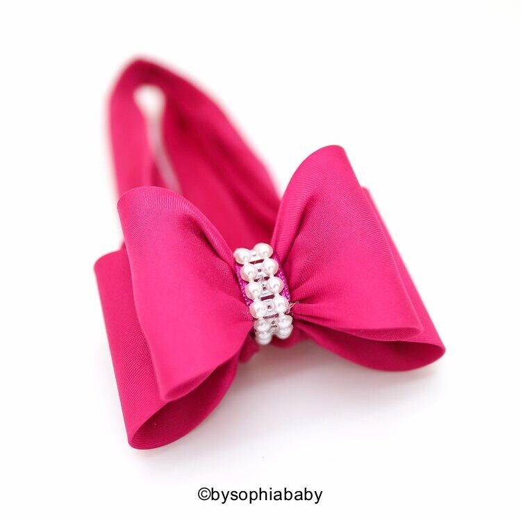 Hot Pink Bow Headband Pink Baby Headband Baby Big Bow Headband Newborn Headband Baby Headband Nylon…