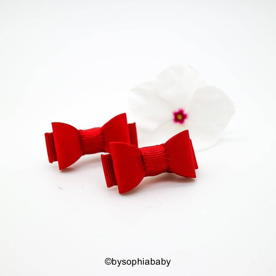 Newborn Baby Bow Red Baby Bow Red Baby Hair Bow Small Baby Bow Hair Clip Flower Girl Baby Small Hai…