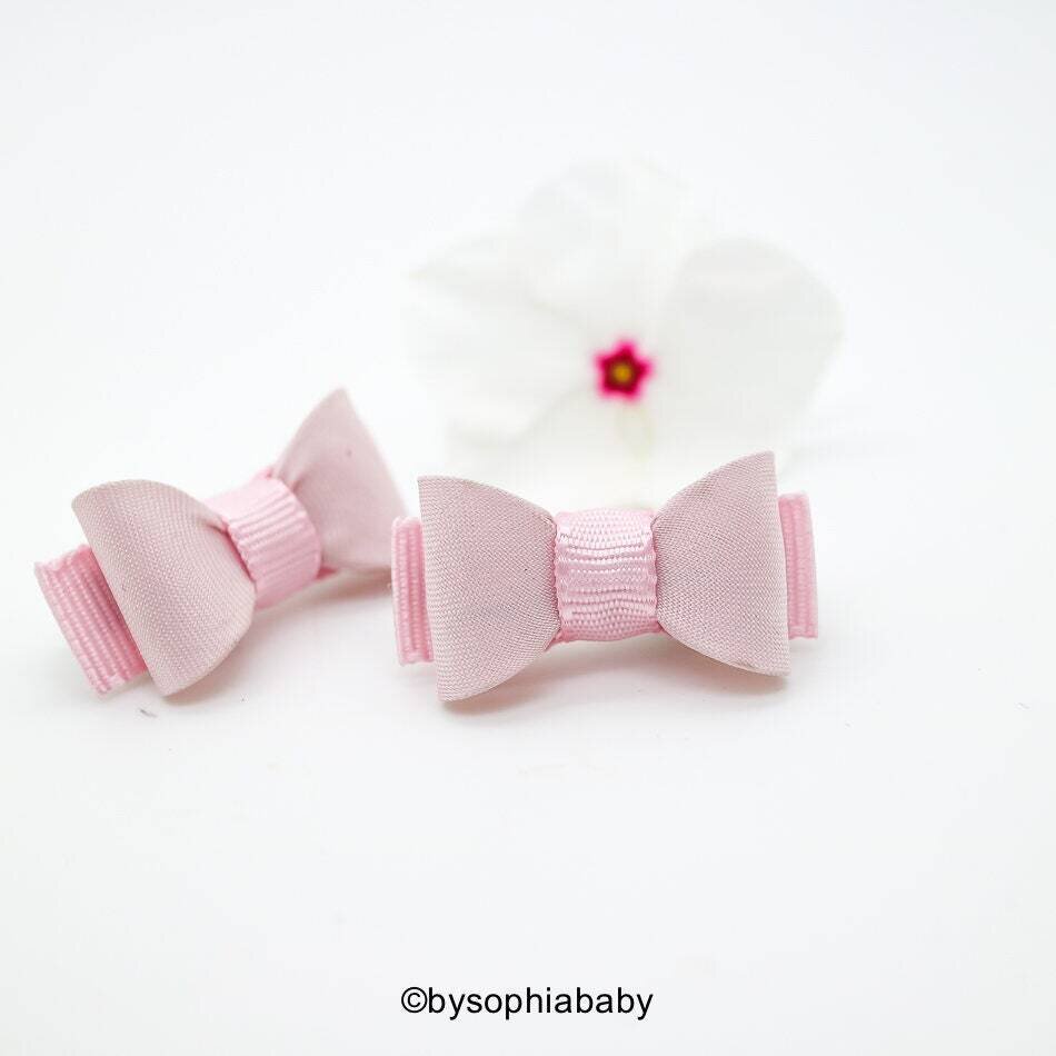 Newborn Baby Bow Light Pink Baby Bow Pink Baby Hair Bow Small Baby Bow Hair Clip Flower Girl Baby S…