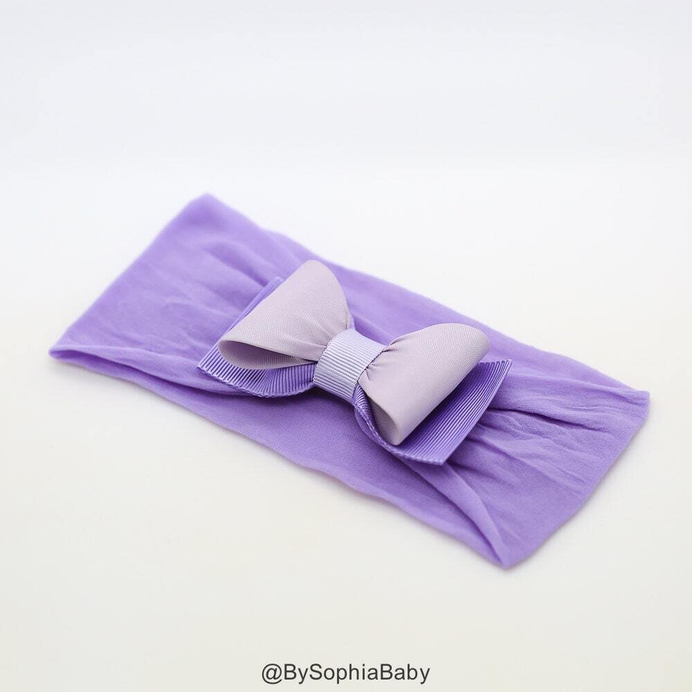 Purple Headband Baby Bow Headband Newborn Headband Purple Baby Bow Photography Prop Purple Baby Bow…