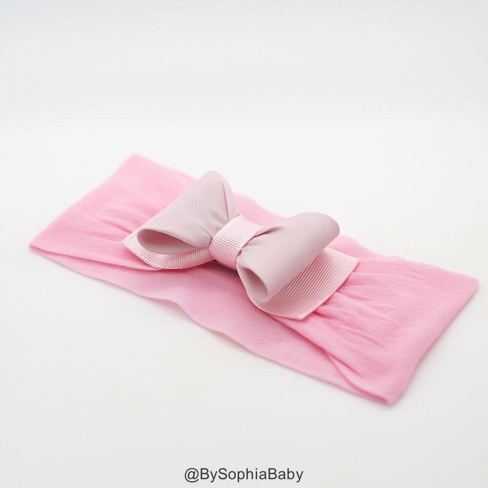 Light Pink Headband Baby Bow Headband Newborn Headband Baby Headband Photography Prop Light Pink Bo…