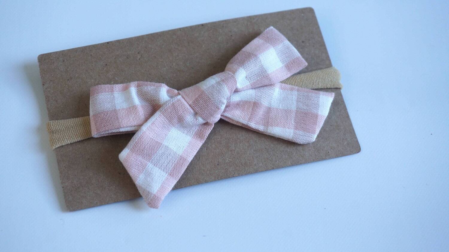 Baby Pink Plaid Headband Black Bow Headband Baby Bow Headband Newborn Headband Baby Girl HeadbandNy…