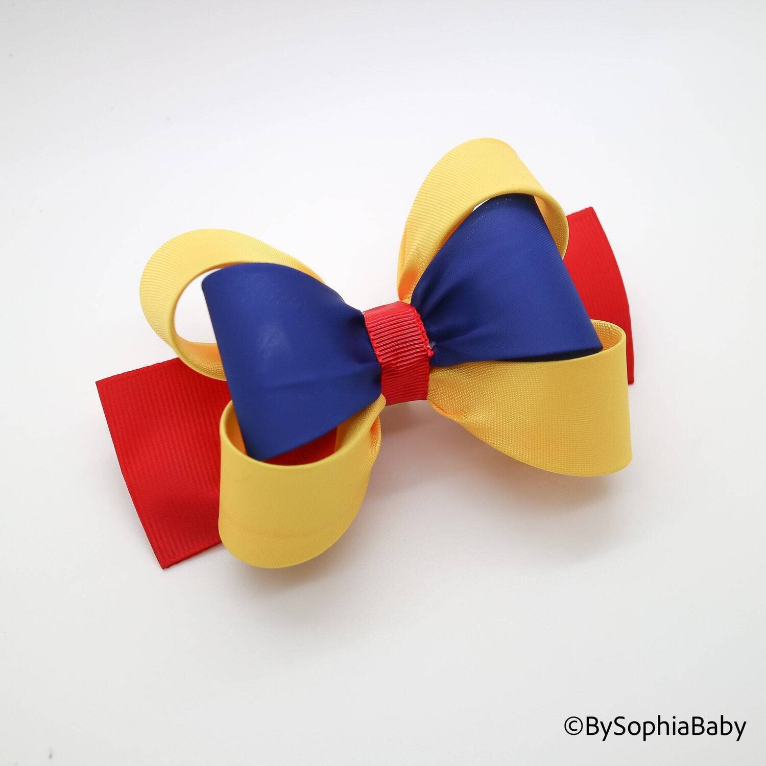Princess Hair Bow Snow White Hair Bow Bow Hair Clip Toddler Hair Clip Girls Bow Hair Clip Big Bow H…