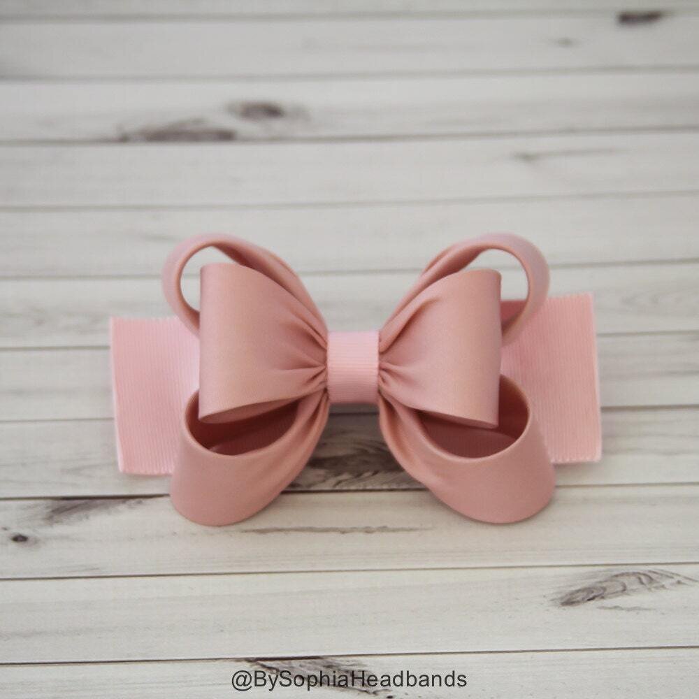 Pale Pink Hair Clip Pink Bow Hair Clip Bow Hair Clip Toddler Pink Hair Clip Girls Bow Hair Clip Big…