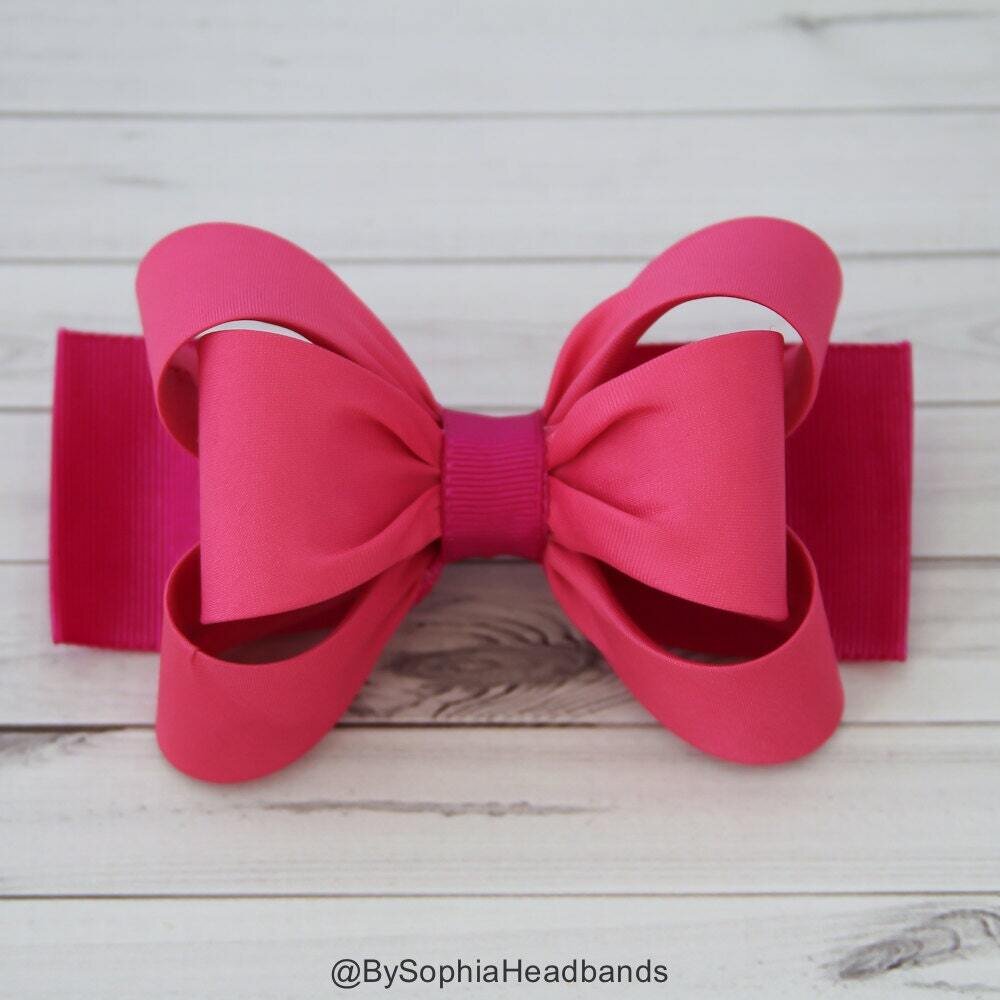 Hot Pink Hair Clip Pink Bow Hair Clip Bow Hair Clip Toddler Pink Hair Clip Girls Bow Hair Clip Big …