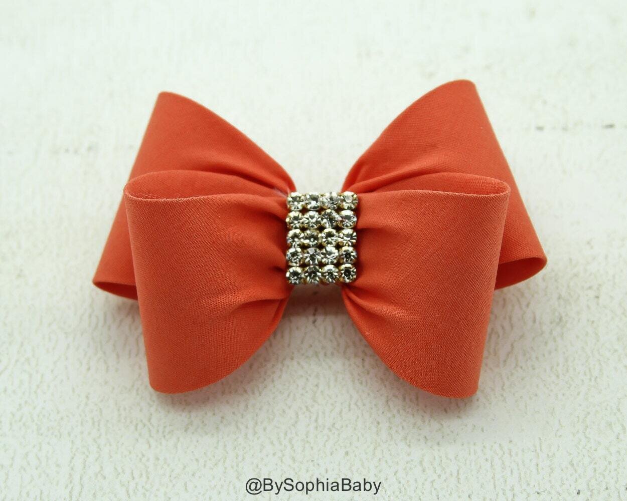 Orange Bow Orange Bow Hair Clip Bow Hair Clip Toddler Orange Hair Clip Girls Bow Hair Clip Big Bow …