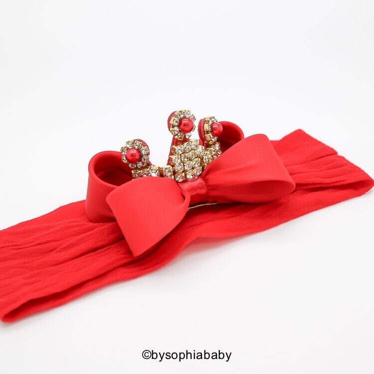 Red Baby Tiara Red Bow Crown Headband Princess Headband Princess Tiara Photo Prop Bow Headband Prin…