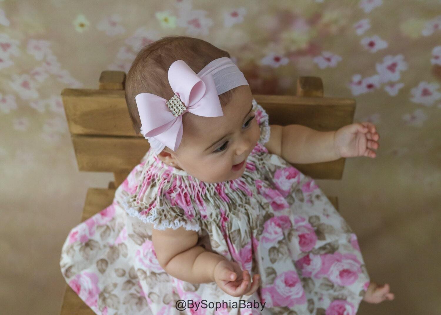 Light Pink Big Bow Headband Pink Baby Headband Bow Headband Newborn Headband Baby Girl Headband Pho…
