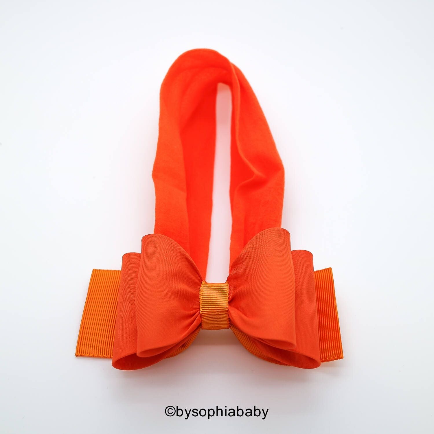 Baby Headband Orange Big Bow Headband Orange Baby Headband Newborn Headband Big Bow Headband Bow He…