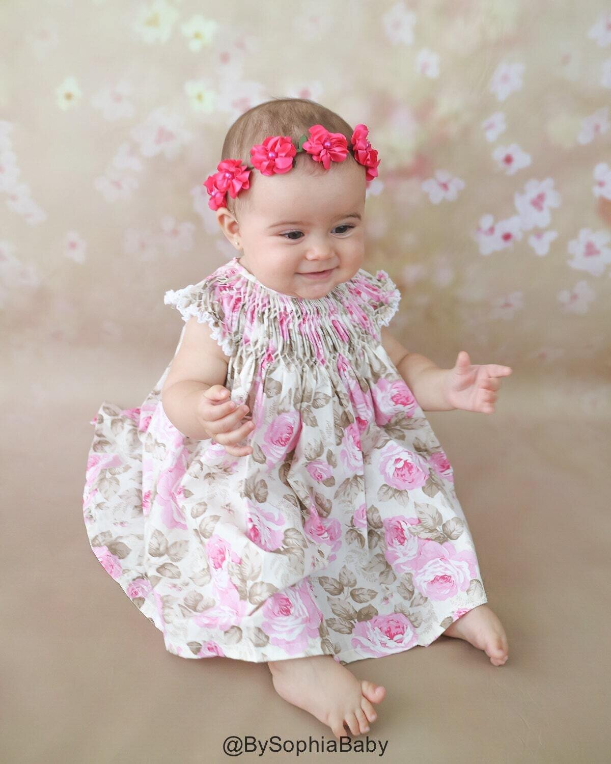 Baby Flower Crown Toddler Flower Crown Hot Pink Flower Crown Girls Flower Crown Floral Crown Wreath…