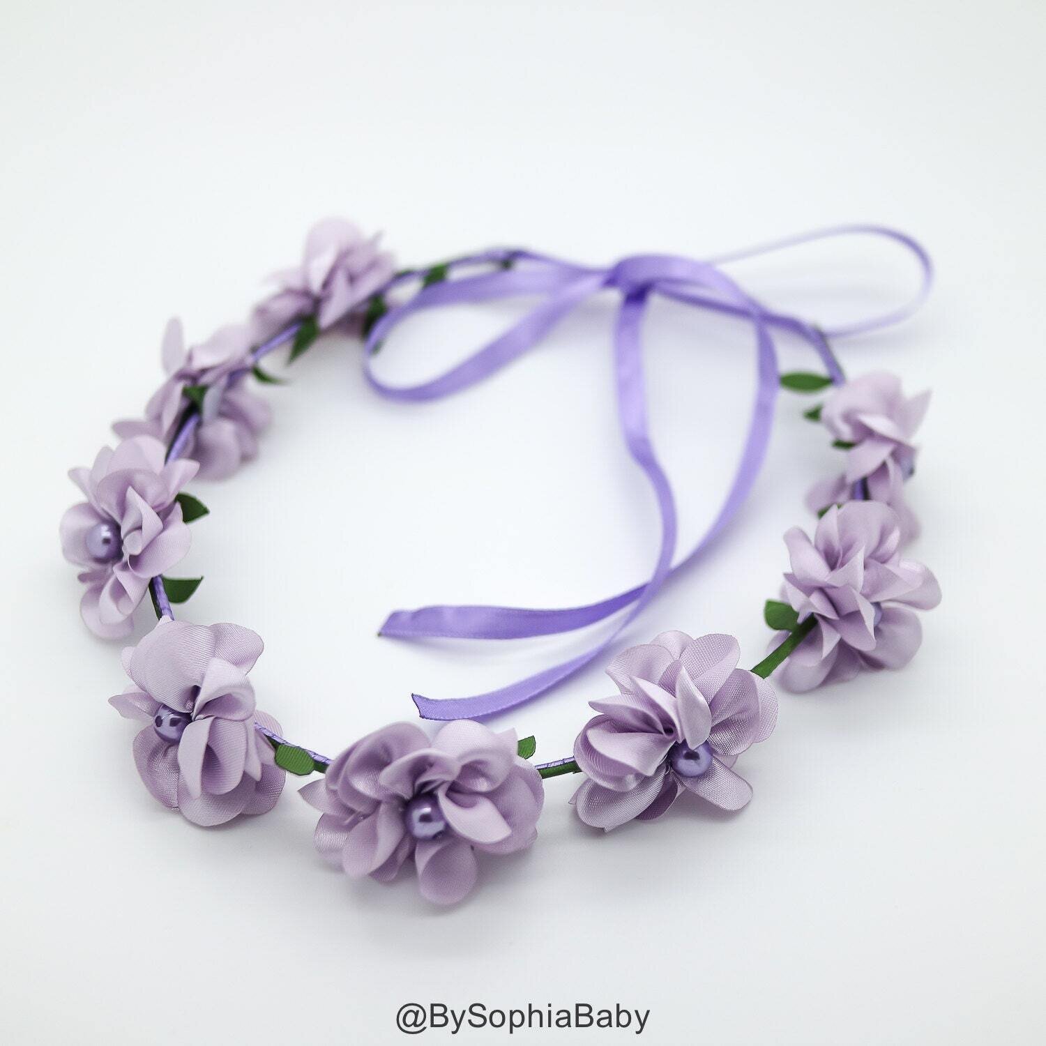 Baby Flower Crown Toddler Flower Crown Lavender Lilac Flower Crown Girls Flower Crown Flower Girl H…