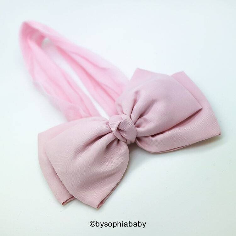 Baby Headband Headwrap Light Pink Big Bow Headband Light Pink Baby Headband Newborn Headband Baby H…