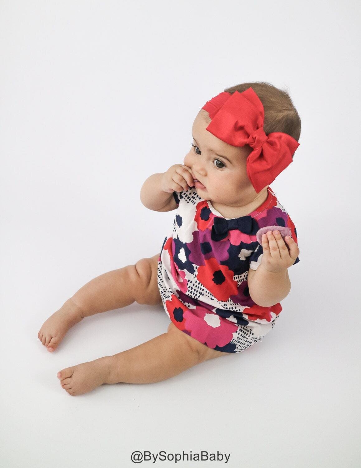 Baby Headband Red Big Bow Headband Red Baby Headband Newborn Headband Big Bow Headband Toddler Bow …