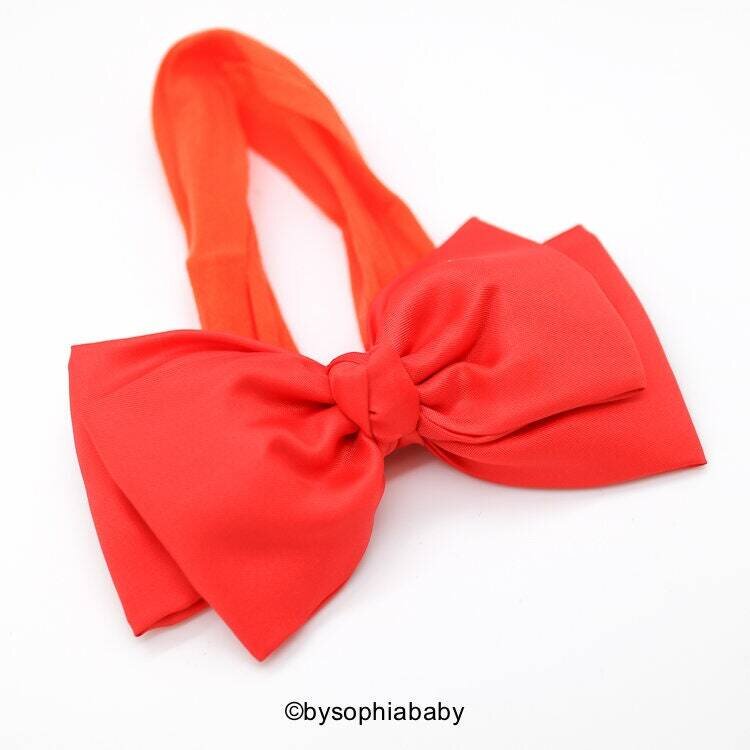 Orange Baby Headband Orange Big Bow Headband Orange Baby Headband Newborn Headband Orange Baby Hair…