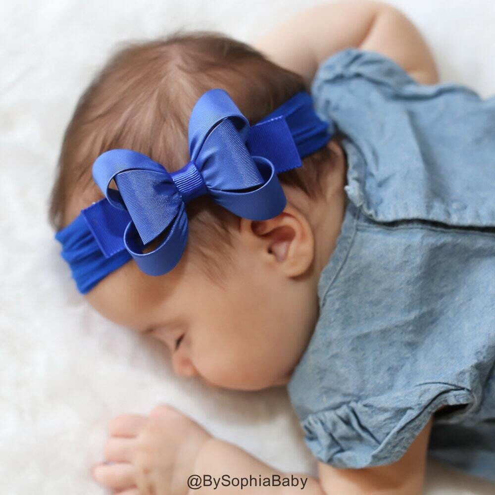 Royal Blue Big Bow Headband Royal Blue Baby Headband Royal Blue Baby Headband Newborn Headband Blue…