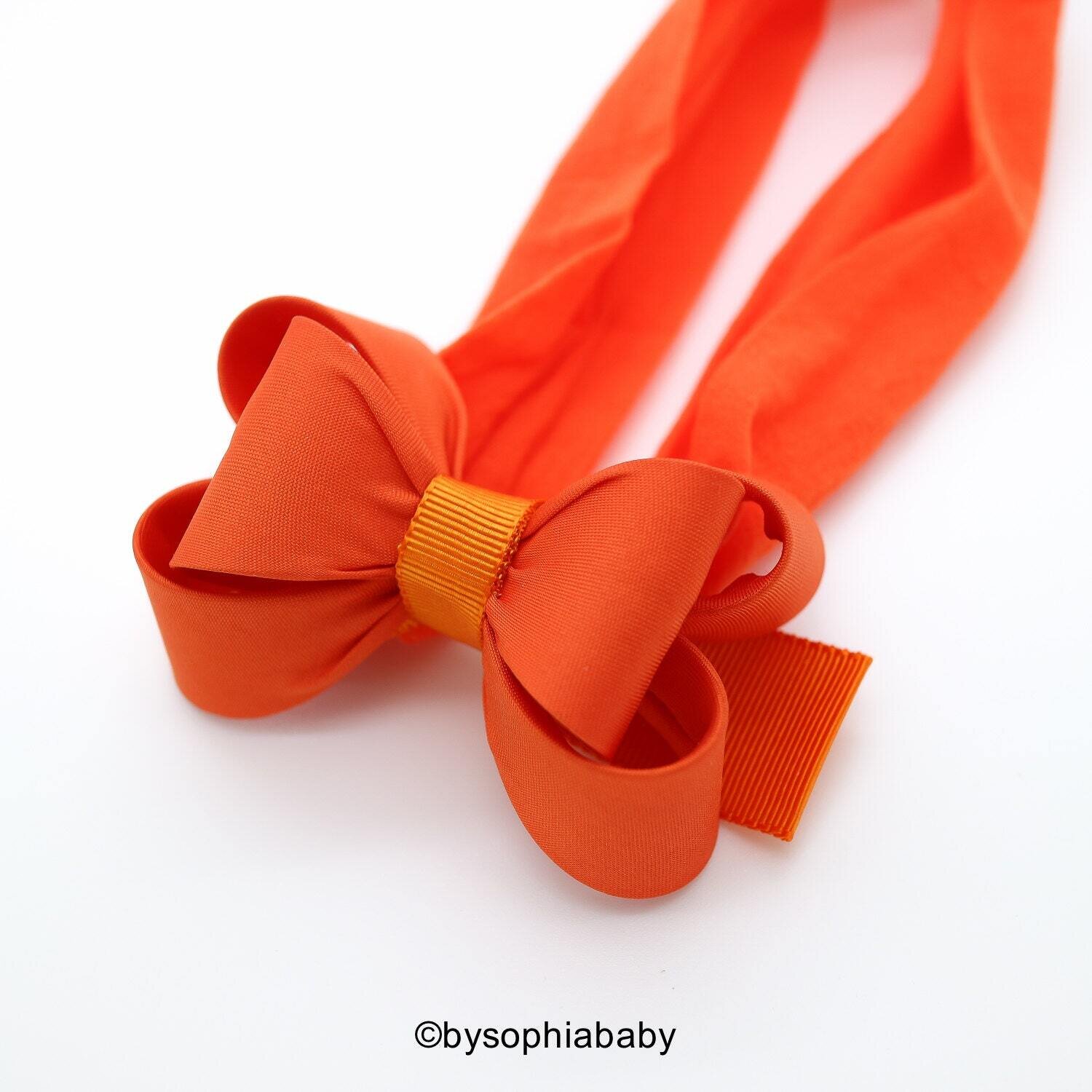 Orange Baby Bow Headband Orange Baby Headband Bow Headband Newborn Headband Baby Girl Headband Phot…