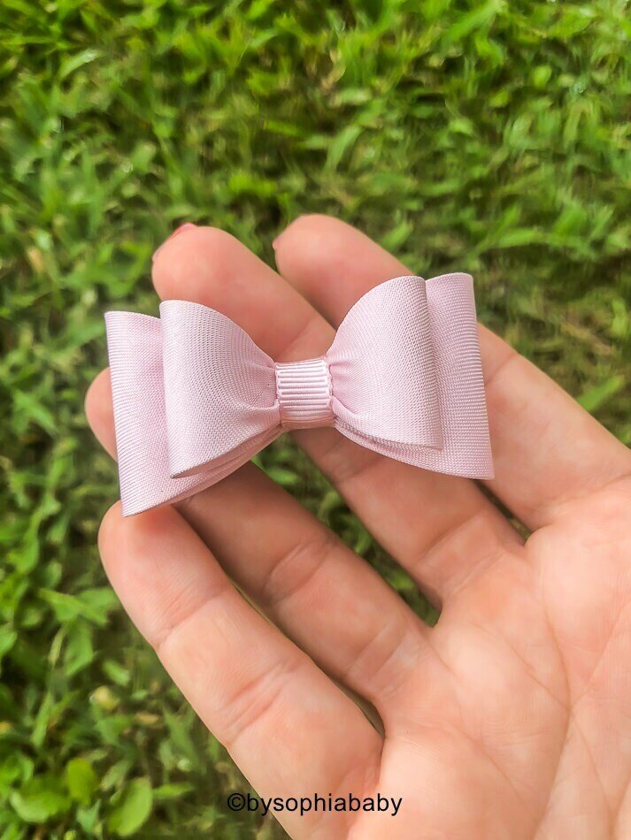 Baby Light Pink Bow Newborn Baby Bow Pink Baby Hair Bow Small Baby Bow Hair Clip Flower Girl Baby S…