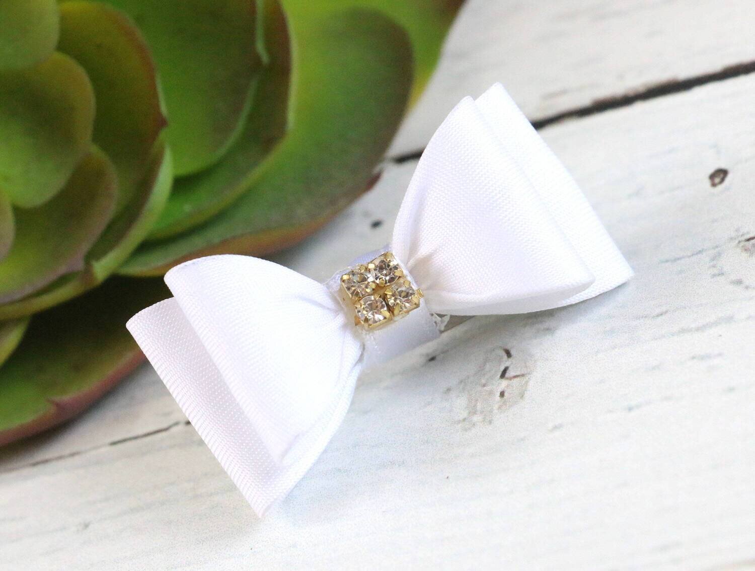 Baby White Bow Newborn Baby Bow Yellow Baby Hair Bow Small Baby Bow Hair Clip Flower Girl Baby Smal…