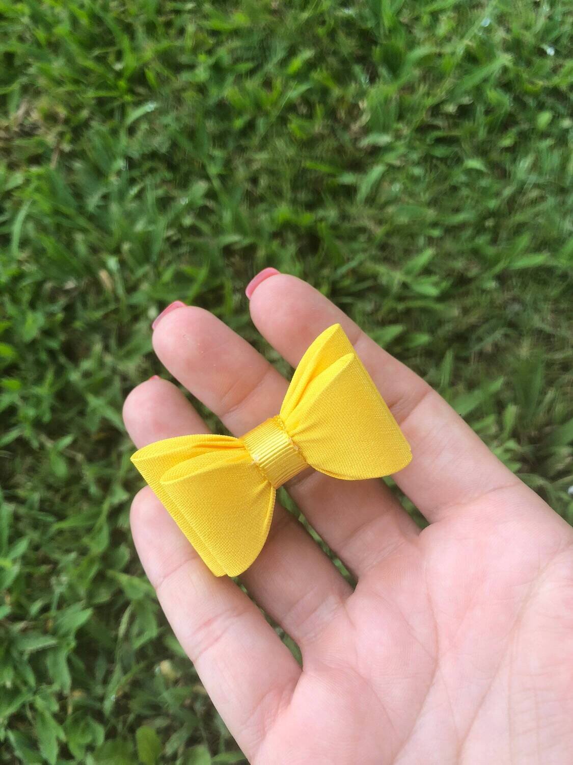 Baby Yllow Bow Newborn Baby Bow Yellow Baby Hair Bow Small Baby Bow Hair Clip Flower Girl Baby Small Hair Bow Yellow Baby Bow 1484